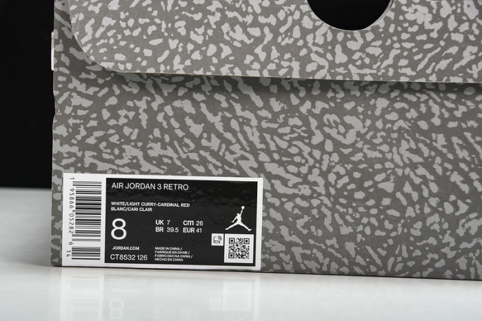 jordan 3 retro cardinal red - ct8532-126