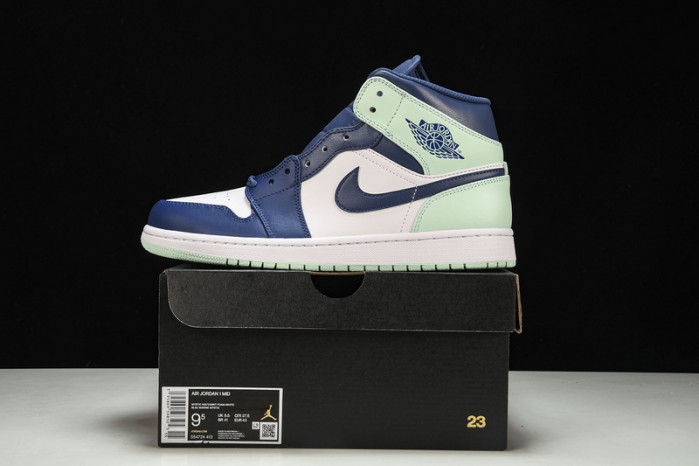 jordan 1 mid mystic navy mint foam - 554724-413