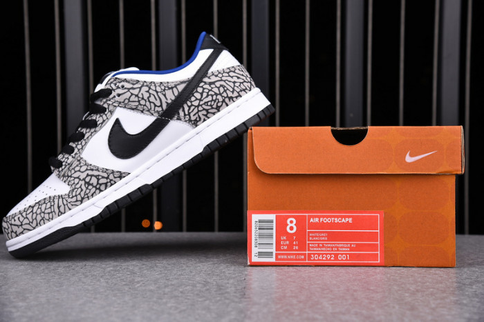 nike dunk sb low s*upre*me white cement - 304292-001