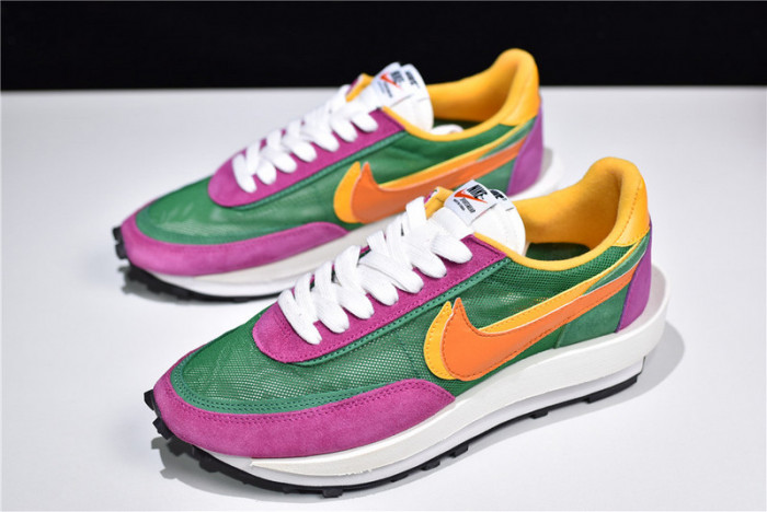 sacai nike ldv waffle green pink yellow bv0073-301