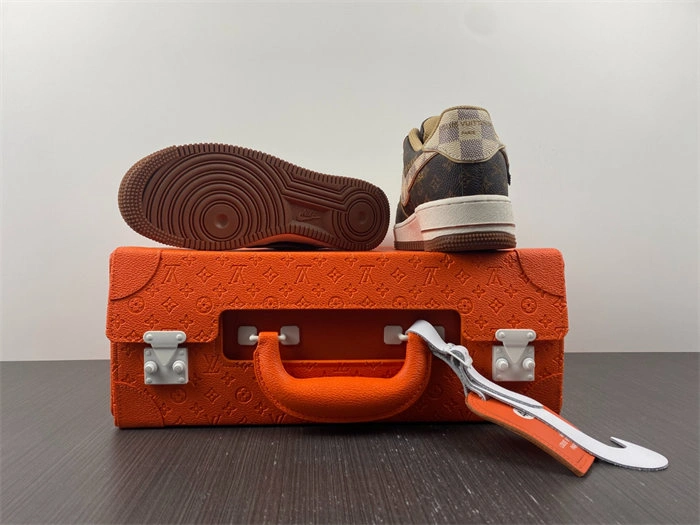 EasyCare Nike Air Force 1 Low LV Monogram Brown Damier Azur 5160